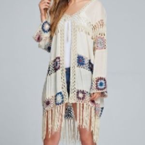 Ivory Crocheted Cardigan